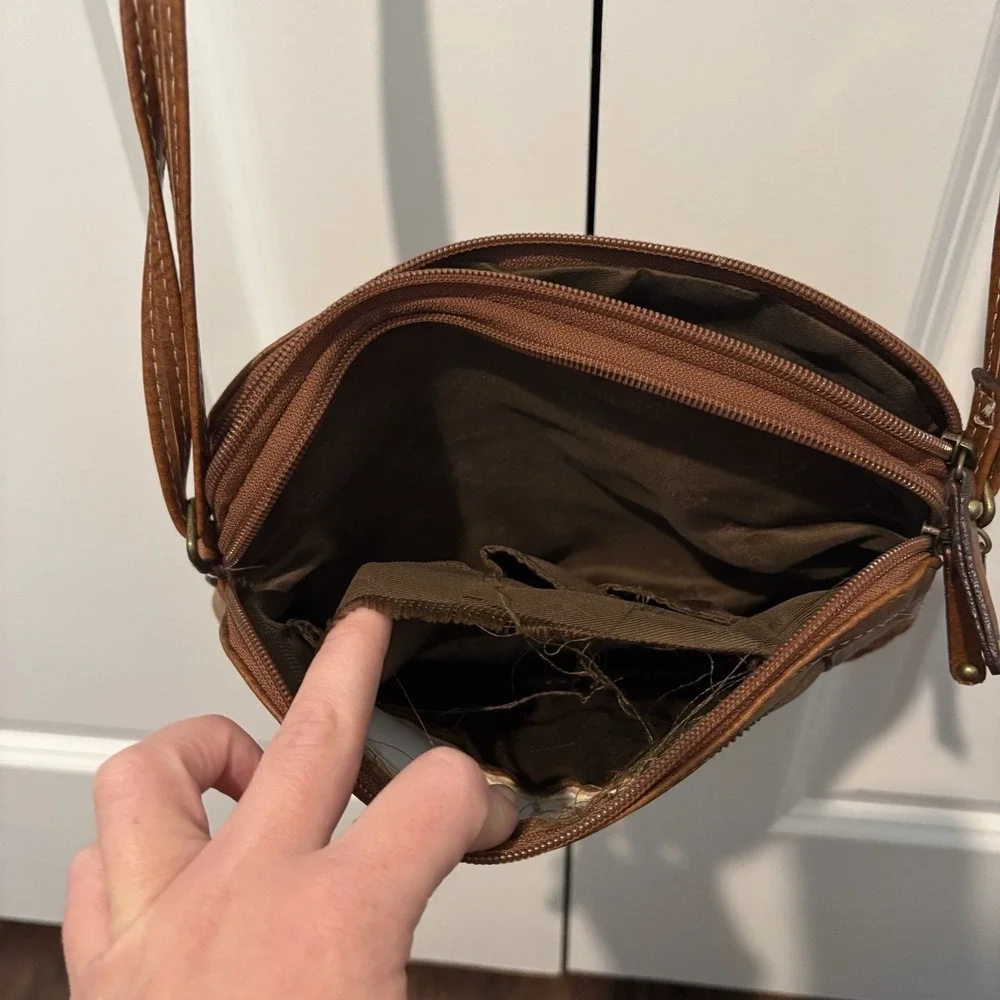 BOC Born Concept‎ Faux Leather Crossbody Bag Purse Tan Brown